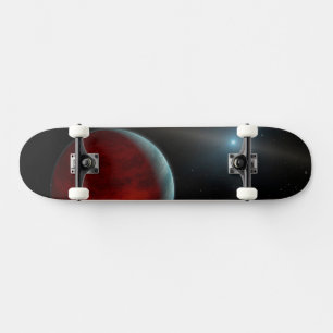 Ein Gasriese um einen weißen Zwergstern herum. Skateboard