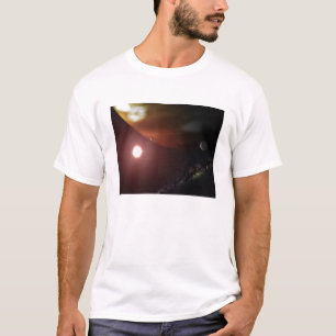 Ein Gasrieseplanet, der einen roten zwergartigen T-Shirt