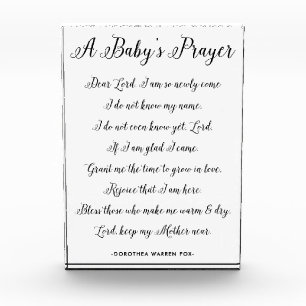Ein Gebet eines Babys Gedicht - Kunstdruck Kinderz Fotoblock