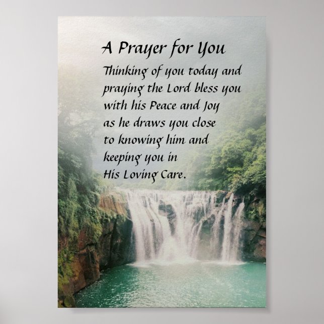 Ein Gebet für Sie Schöner Wasserfall der Natur Poster (Vorne)