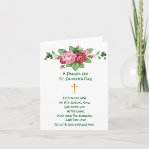 Ein Gebet für St. Patrick's Day Kleeblatts Rose Feiertagskarte
