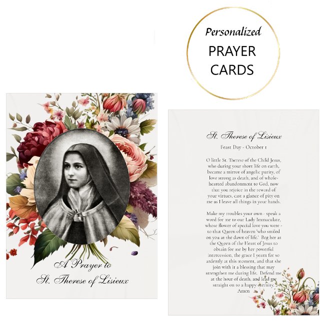 Ein Gebet zur Heiligen Therese der Lisieux Katholi Platzkarte (Von Creator hochgeladen)