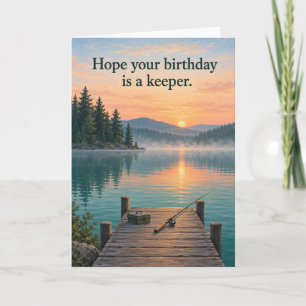 Ein Geburtstag am See zum Angeln Karte