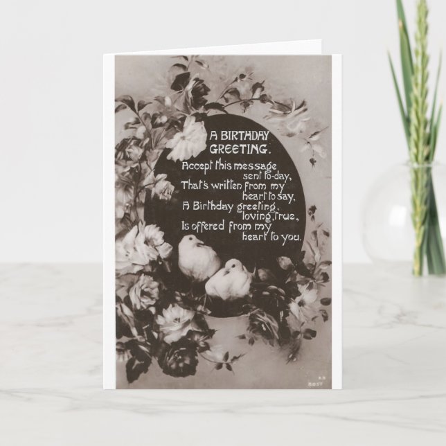 Ein Geburtstag Grußtauben Karte (Vorderseite)