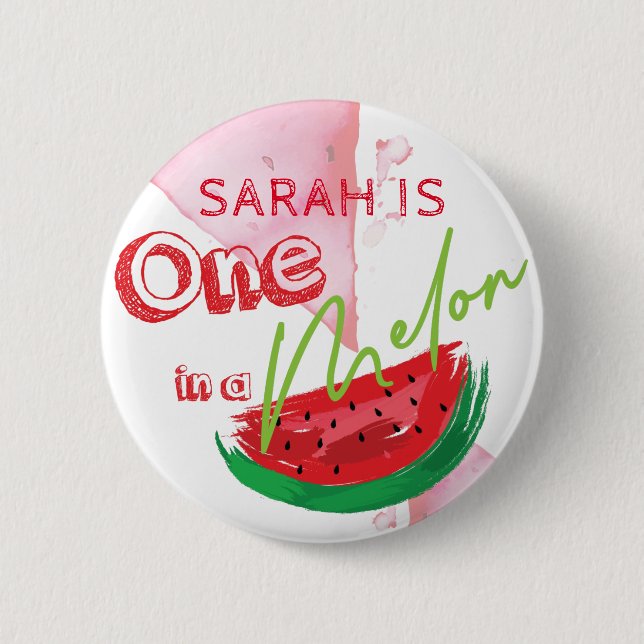 Ein Geburtstag in einem Melon Personalisiert Button (Vorderseite)