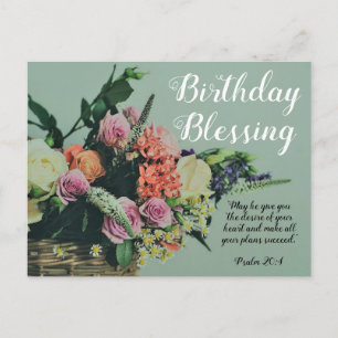 Ein Geburtstag Segen Postkarte Psalm 20:4