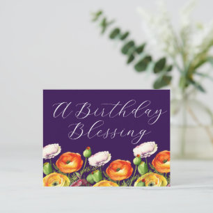 Ein Geburtstagssegen Floral Postkarte