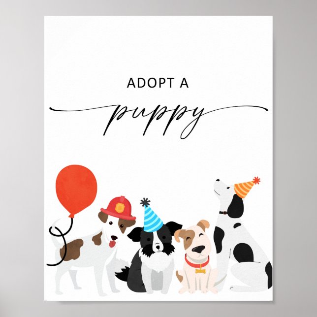 Ein Geburtsurkunde von Welpen adoptiert Adoption Poster (Vorne)