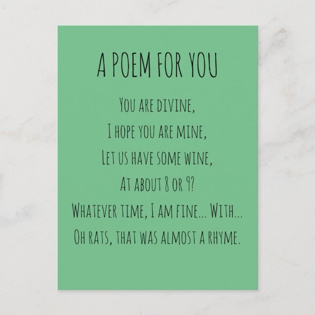 Ein Gedicht für dich Postkarte (Vorderseite)