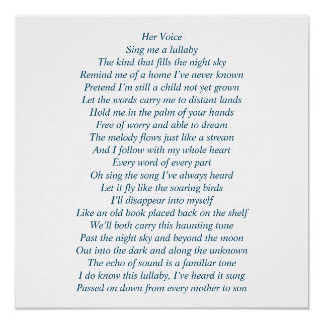 Ein Gedicht über eine Mutter und einen Sohn Poster (Vorderseite)