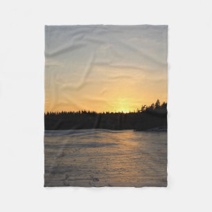 Ein gefrorener Sonnenuntergang Fleecedecke