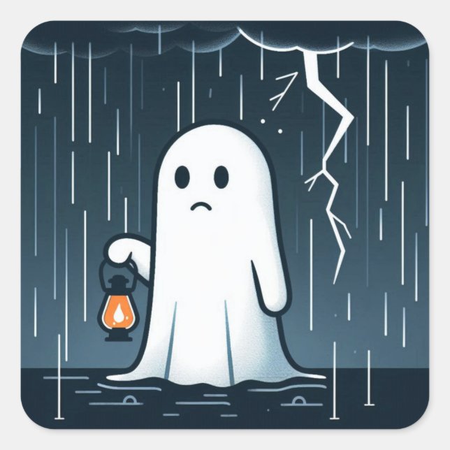 Ein Geist im Sturm Quadratischer Aufkleber (Vorderseite)