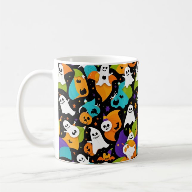 Ein geistes Halloween-Muster Kaffeetasse (Links)