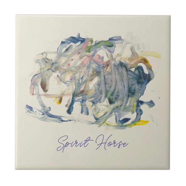 Ein Geistpferd durch die Zeit Gemälde von Sarah Ro Fliese (Vorderseite)