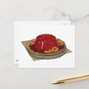 Ein Gelatine- und Fruchtdessert von 1930 Postkarte