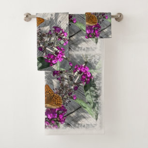 Ein gelber Schmetterling Badhandtuch Set