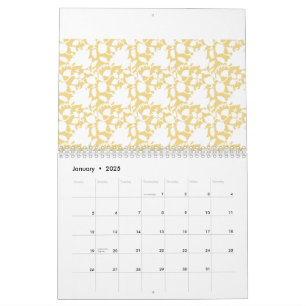 Ein gelber Teppich mit einem sich wiederholenden M Kalender