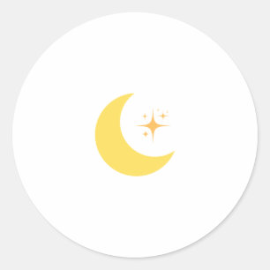 Ein gelbes Halbmonddesign für Ramadan Runder Aufkleber