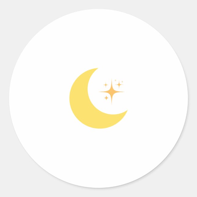 Ein gelbes Halbmonddesign für Ramadan Runder Aufkleber (Vorderseite)