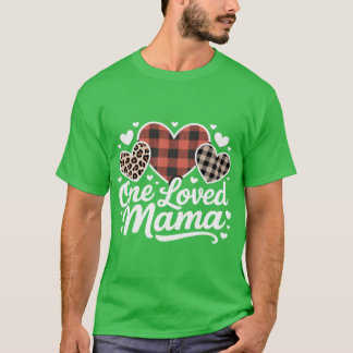 Ein geliebter MAMA süß kariert Herz Familie Valent T-Shirt