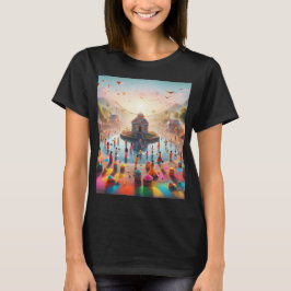 ein Gemälde einer Gruppe von Menschen in einem Par T-Shirt