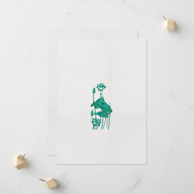 ein Gemälde mit einer Blume und einem Fisch auf ei Ankündigung (Vorderseite/Rückseite Beispiel)