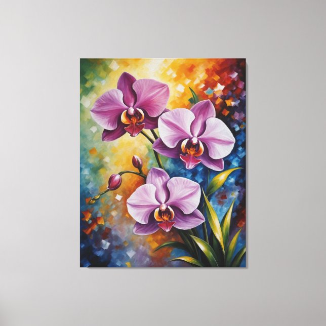 ein Gemälde mit violetten Blumen Leinwanddruck (Vorderseite)