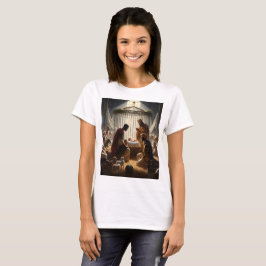 ein Gemälde von reyes magos und das Baby im käfig T-Shirt