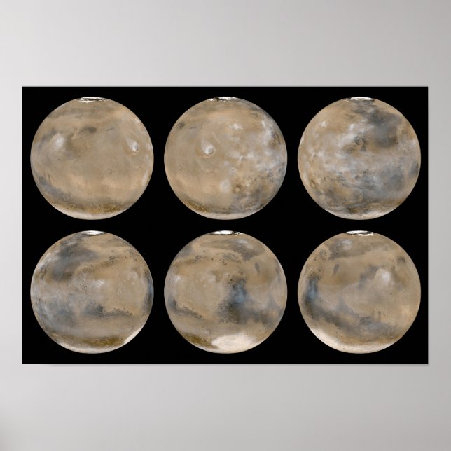 Ein gemäßigter Nordsommer/Südwinter auf den Mars Poster (Vorne)