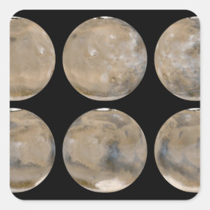 Ein gemäßigter Nordsommer/Südwinter auf den Mars Quadratischer Aufkleber
