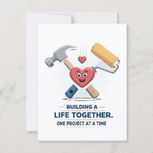 Ein gemeinsames Leben aufbauen   Süßes DIY-Paar Zu Postkarte