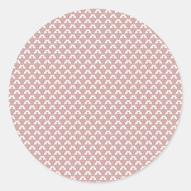 Ein gemusterter Teppich mit roten und braunen Moti Runder Aufkleber (Vorderseite)