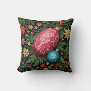Ein gemustertes Weihnachtskissen Kissen