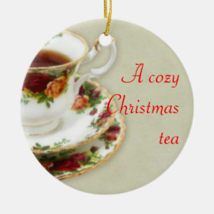 Ein gemütlicher Weihnachtstee Keramikornament