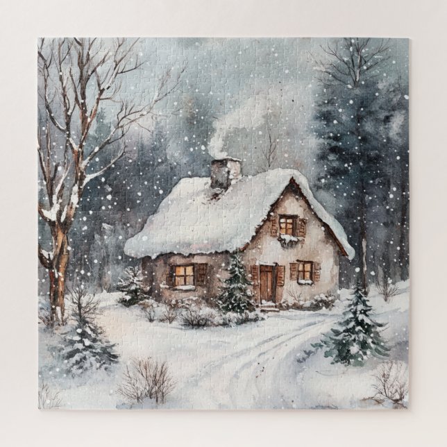Ein gemütliches Cottage im Winter (Vertikal)