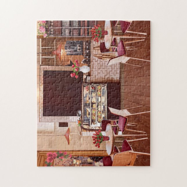 Ein gemütliches romanisches Buchmesse-Puzzle (Vertikal)