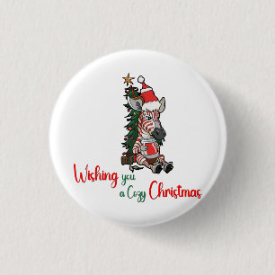 Ein gemütliches Weihnachtspferd Button
