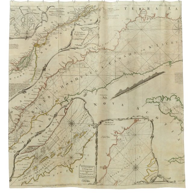 Ein genaues Diagramm des Flusses St Lawrence Duschvorhang (Vorderseite)