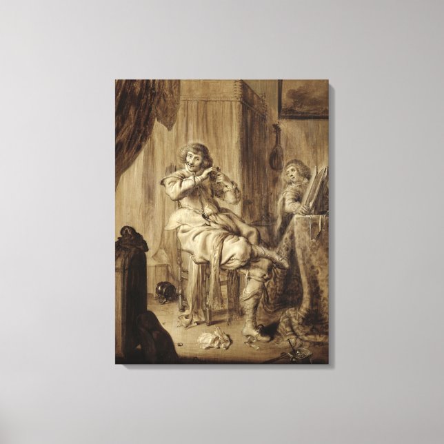 Ein Gentleman auf seiner Toilette, 1660 Leinwanddruck (Vorderseite)