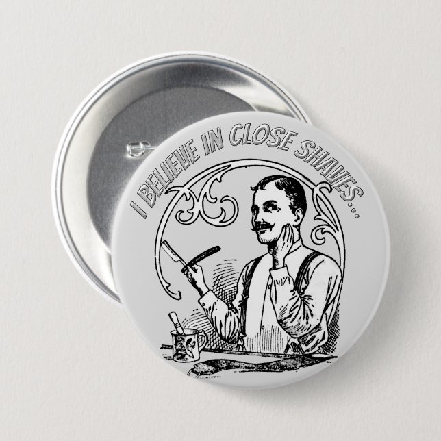 Ein Gentleman's Classic Shave Button (Vorne & Hinten)