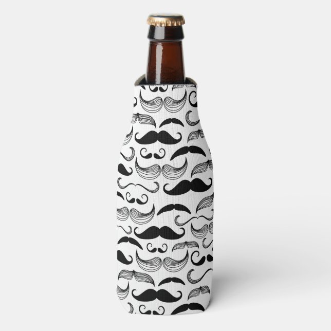 Ein Gentlemen's Club. Mustache Muster 2 Flaschenkühler (Flaschenvorderseite)