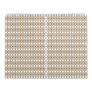 ein geometrisches Muster aus weiß und gold Kalender
