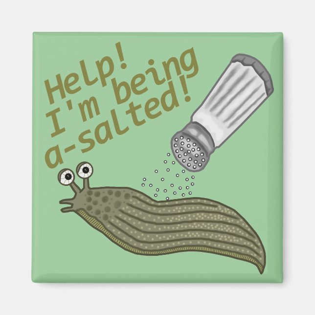 Ein gesalzener Pun Funny Animal Joke Magnet (Vorne)