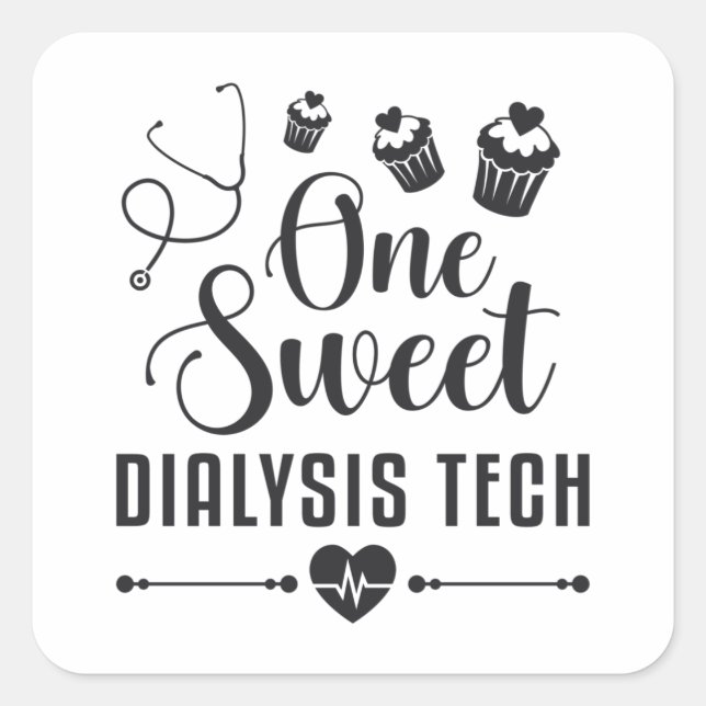 Ein Geschenk eines süßen Dialyse Tech Dialysis Tec Quadratischer Aufkleber (Vorderseite)