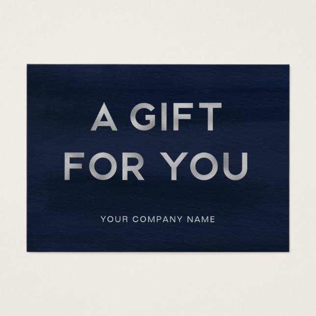 Ein Geschenk für dich | Navy Blue Silver Gift Cert (Vorderseite)