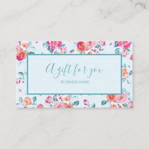 Ein Geschenk für dich rosa Rosen Floral-Geschenkgu Visitenkarte
