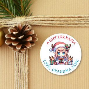 Ein Geschenk für Dich Weihnachtsgeschenk-Anhänge Runder Aufkleber