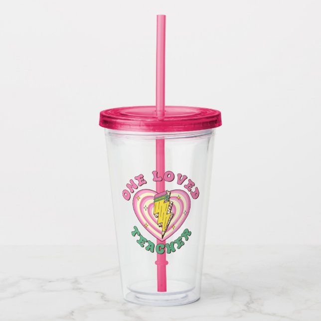 Ein Geschenk für einen geliebten Lehrer Valentine  Acryltrinkbecher (Vorderseite)