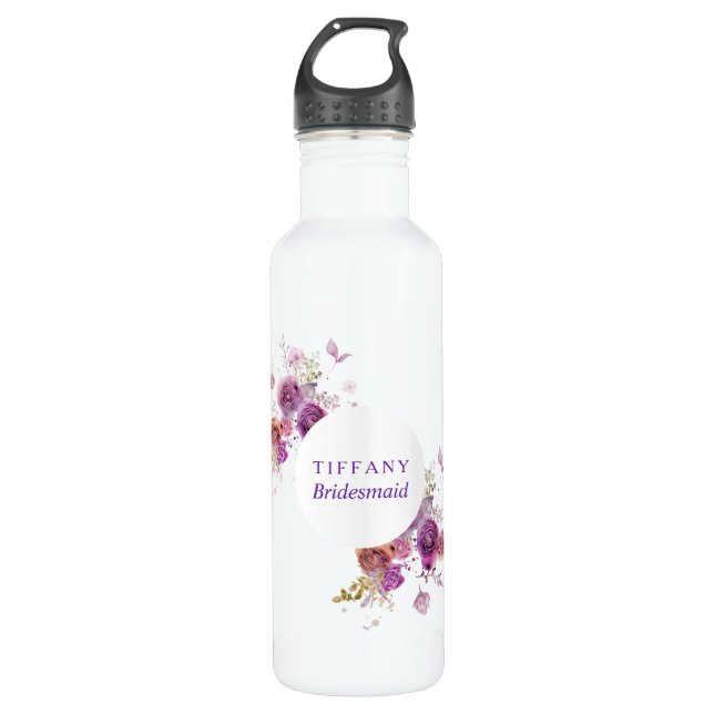 Ein Geschenk für Ihre Brautjungfrau Edelstahlflasche (Vorderseite)