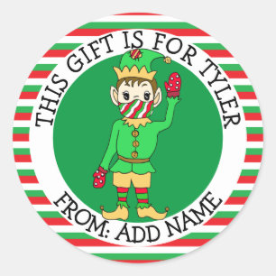 Ein Geschenk für Personalisierte bis und von Elf  Runder Aufkleber